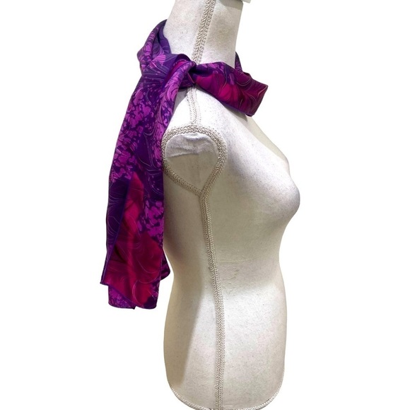 Nwot Chena River hand marbleized silk purple & berry rectangular - Picture 6 of 8